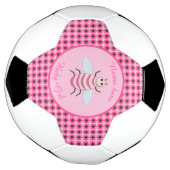  roze babymeisje Aangepast Voetbal (Gedraaid)