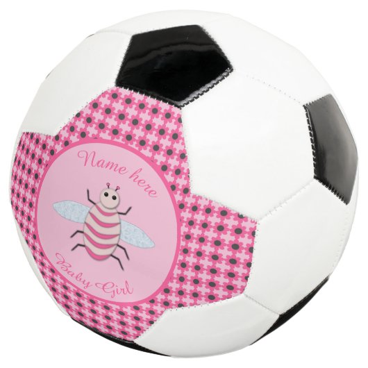  roze babymeisje Aangepast Voetbal (Drie kwart)