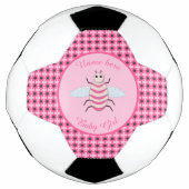  roze babymeisje Aangepast Voetbal (Voorkant)