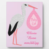 roze babymeisje Aankondiging geboorte van hitte Fotoplaat (Voorkant)