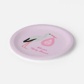  Roze babymeisje Baby shower Aangepast Papieren Bordje (Gekanteld)