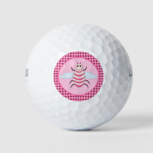 roze babymeisje golfballen