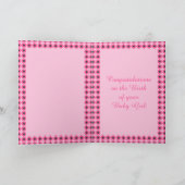 roze babymeisje kaart (Binnen)