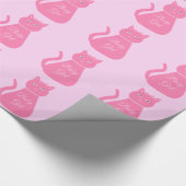 roze babymeisje Kat aangepast Baby shower Cadeaupapier (Hoek)