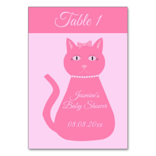  roze babymeisje Kat aangepast Baby shower Kaart