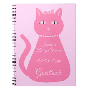 roze babymeisje Kat aangepast Baby shower Notitieboek