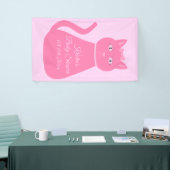  roze babymeisje Kat aangepast Baby shower Spandoek (Beurs)