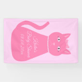  roze babymeisje Kat aangepast Baby shower Spandoek (Horizontaal)
