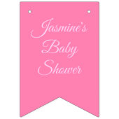  roze babymeisje Kat aangepast Baby shower Vlaggetjes (Derde vlag)