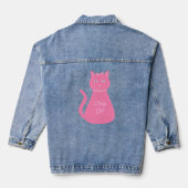  roze babymeisje Kat Aangepast geslacht onthaal Denim Jacket (Achterkant)