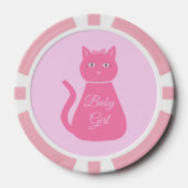  roze babymeisje Kat Aangepast geslacht onthaal Poker Chips (Voorkant)
