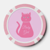  roze babymeisje Kat Aangepast geslacht onthaal Poker Chips (Achterkant)
