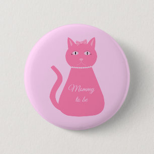  roze babymeisje Kat Aangepast mama om te worden Ronde Button 5,7 Cm