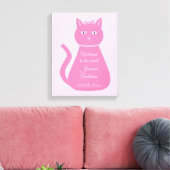 roze babymeisje Kat Aangepast urseriedecor Canvas Afdruk (Insitu (Woonkamer))