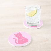  roze babymeisje Kat Aangepaste moeder Zandsteen Onderzetter (Zijkant)