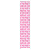  Roze babymeisje Kat Gepatterd Baby shower Korte Tafelloper (Voorkant)