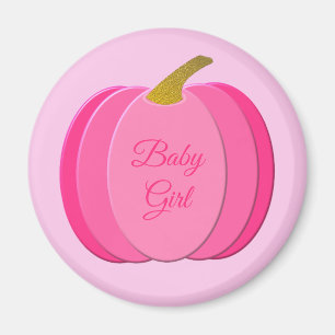 roze babymeisje - pompoen op maat magneet