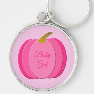 roze babymeisje - pompoen op maat sleutelhanger
