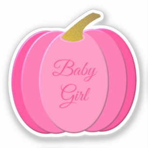  roze babymeisje - pompoen op maat sticker