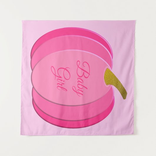  roze babymeisje - pompoen op maat wandkleed (Voorkant (horizontaal))