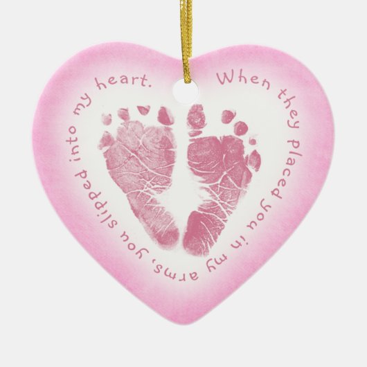 Roze babymeisje Slapende deur Hanger Ornament (Voorkant)