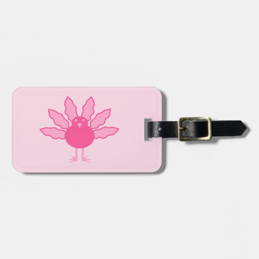 roze babymeisje Thanksgiving Turkije Aangepast Bagagelabel (Voorkant horizontaal)