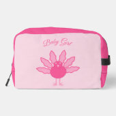  roze babymeisje Thanksgiving Turkije Aangepast Toilettasje (Achterkant)