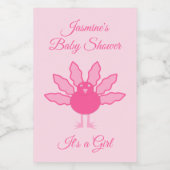  roze babymeisje Thanksgiving Turkije Aangepast Voedselcontainer Etiket (Enkel label)