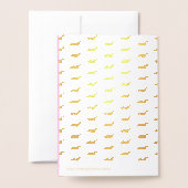  roze babymeisje Unicorn gefeliciteerd Folie Kaarten (Met envelop)