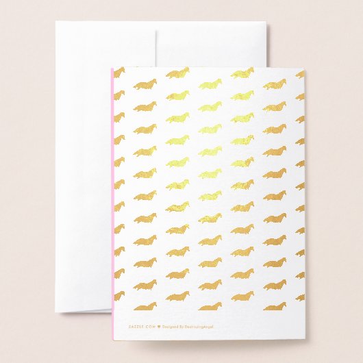  roze babymeisje Unicorn gefeliciteerd Folie Kaarten (Met envelop)