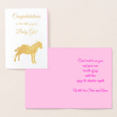  roze babymeisje Unicorn gefeliciteerd Folie Kaarten (Display)