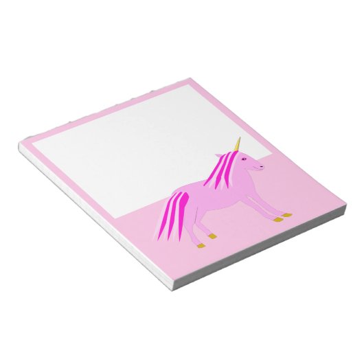 roze babymeisje Unicorn Notitieblok (Schuin)