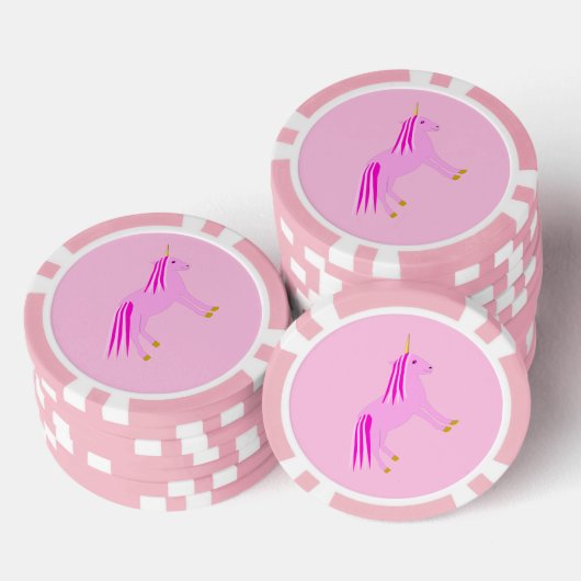  roze babymeisje Unicorn Poker Chips (Opstapeling)
