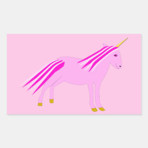 roze babymeisje Unicorn Rechthoekige Sticker