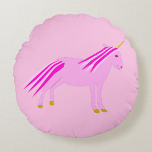 roze babymeisje Unicorn Rond Kussen
