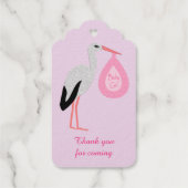  Roze babymeisje Winkel Aangepast Baby shower Cadeaulabels (Achterkant)