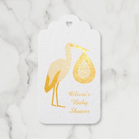  Roze babymeisje Winkel Aangepast Baby shower Cadeaulabels (Voorkant)