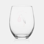  Roze babymeisje Winkel Aangepast Baby shower Wijnglas Zonder Voet (Achterkant)
