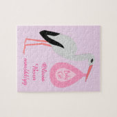  roze babymeisje Winkel aangepast Legpuzzel (Horizontaal)