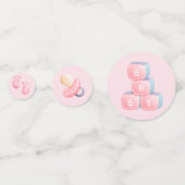 Roze babymeisjesdouche confetti (Achterkanten)