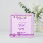 Roze babymeisjesdouche kaart (Staand voorkant)