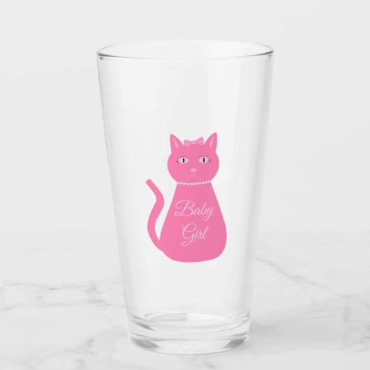 roze babymeisjeskat Aangepast Glas (Voorkant)