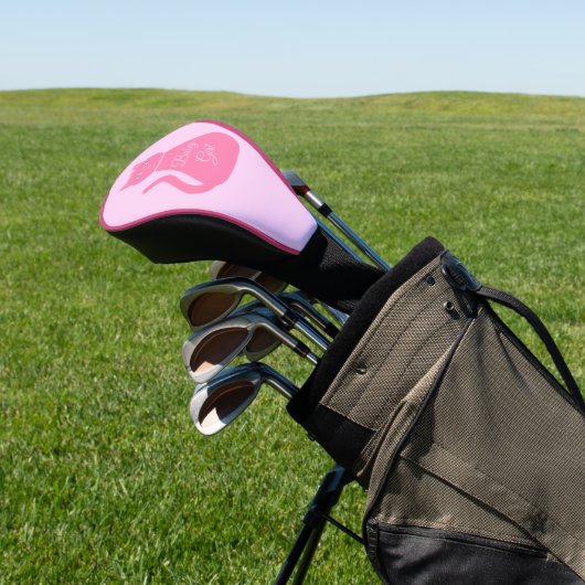 roze babymeisjeskat Aangepast Golfheadcover (Insitu)