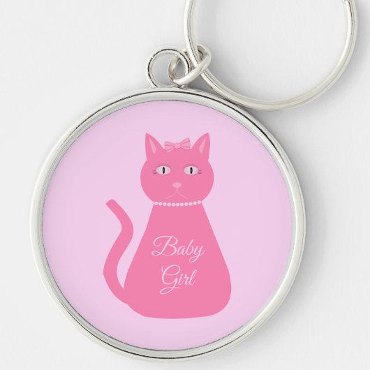 roze babymeisjeskat Aangepast Sleutelhanger (Voorkant)