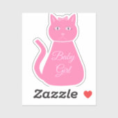  roze babymeisjeskat Aangepast Sticker (Vel)