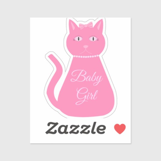  roze babymeisjeskat Aangepast Sticker (Vel)