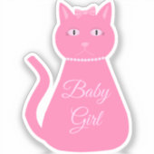  roze babymeisjeskat Aangepast Sticker (Voorkant)