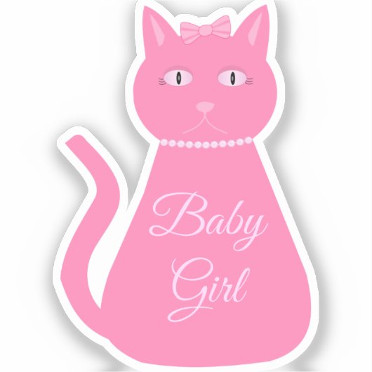  roze babymeisjeskat Aangepast Sticker (Voorkant)