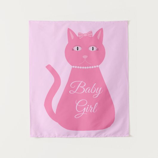 roze babymeisjeskat Aangepast Wandkleed (Voorkant)