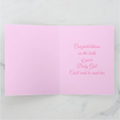  roze babymeisjeskat Aangepaste Baby shower kaart (Binnen)